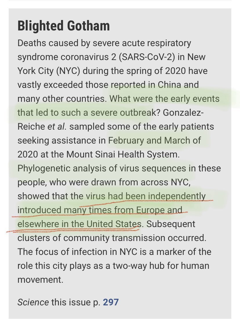 3/For a rapid growth of cases in a population the virus needs some “luck” getting a series of SSP events. Until it has many simultaneous chains of infection, it would be a slower spread, w/ occasional burstsThe NYC outbreak was caused by many infection chains hitting at once