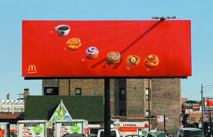 McDonalds Billboard where the sun chooses for you