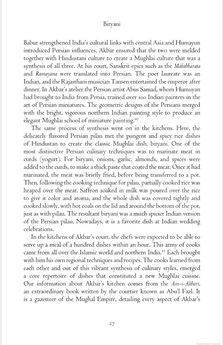 3/9Biryani, sure that thing in its present form originated in India. But where in India and how? It was in the Mughal kitchens as a synthesis of Indian and Persian cuisines. Not sure how it gives any one community it nationality a right over it.