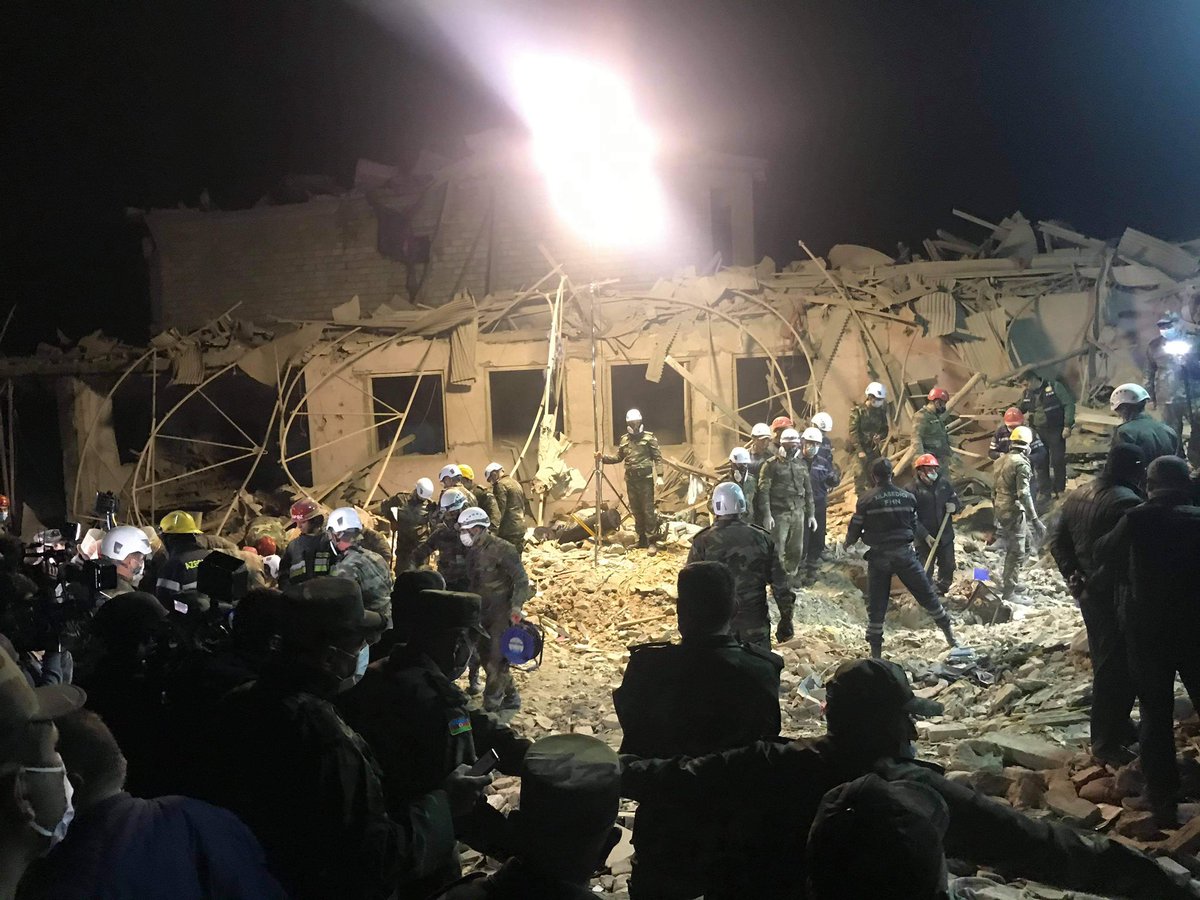 Waking up to horrendous scenes after Armenian attack on city of Ganje. Picture shared by my friend Swiss journalist Andre Widmer. He speaks of many casualties.