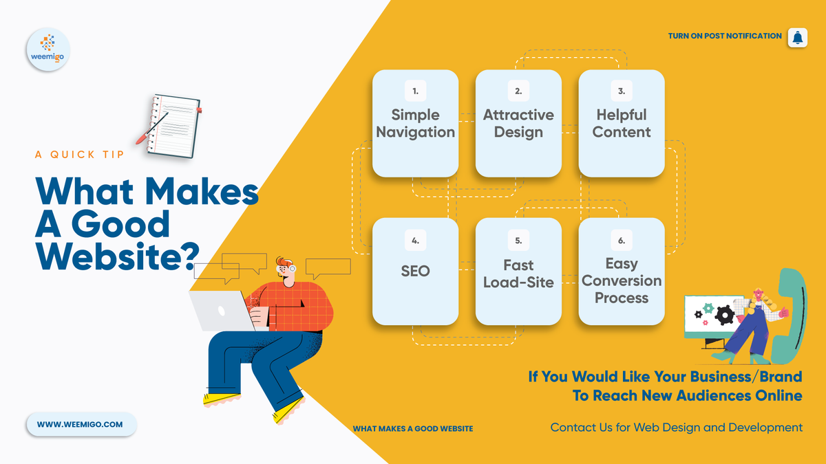 weemigo_'s tweet photo. See 6 important factors that could help make your  website good.

#websitedesignservices #websitedesign #websitetips https://t.co/OvpPME0a0Y