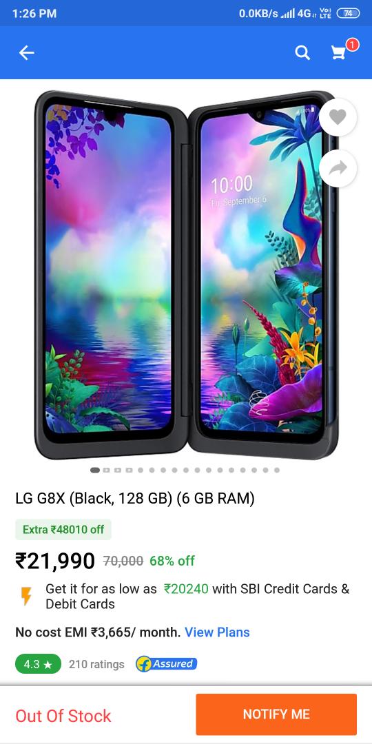 Daddy79742945's tweet photo. @LGIndia Please tell me the timing of next sale 
#LGG8X https://t.co/qZ40IwX0z1