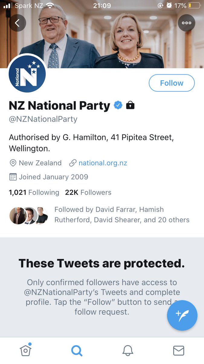 Apoorva (@apoorvakolluru) on Twitter photo The <a href="/NZNationalParty/">NZ National Party</a> have locked their Twitter account. Actions speak louder than words The <a href="/NZNationalParty/">NZ National Party</a> have locked their Twitter account. Actions speak louder than words