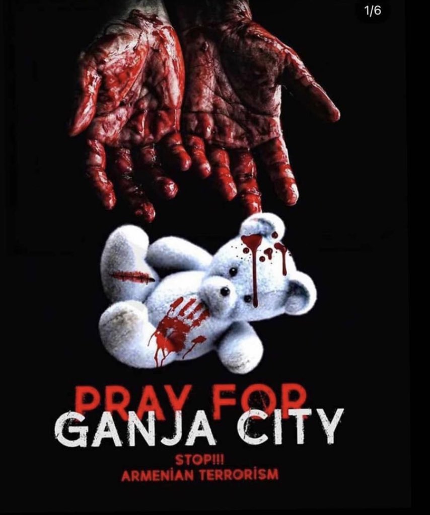 shukufa23's tweet photo. #PrayForGanja
#Azerbajian
#ArmeniaKillsCivilians
#armenianKillsChildren
#StopArmenianAggression
#StopArmenianTerrorism
#Gandja
#GanjaCity
#PrayForChild
#OpenYourEyes
#DontBelieveArmenia
#babykillerarmenia https://t.co/DjCFSqPuqW