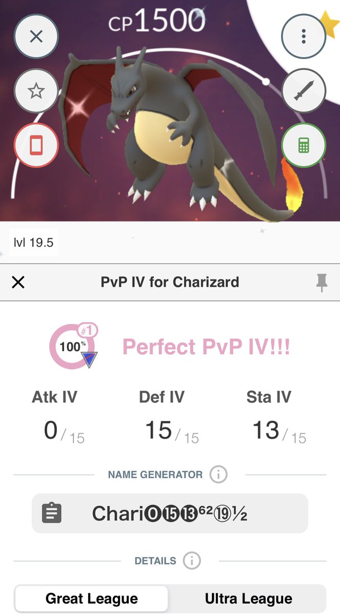 shinypok3hunt3r's tweet photo. #PVPSHUNDO #GreatLeague
✨🔥✨🔥✨🔥✨🔥✨🔥✨
#shinyCHARIZARD 0/15/13
#iamadragon
#dragonbreath #dragonclaw
i might add blast burn later
#pokémonGo
#charmandercommunityday 2.0
#shinypokémon
#shinyhunters
#pogoshinymasters https://t.co/GOhpFjN6x9