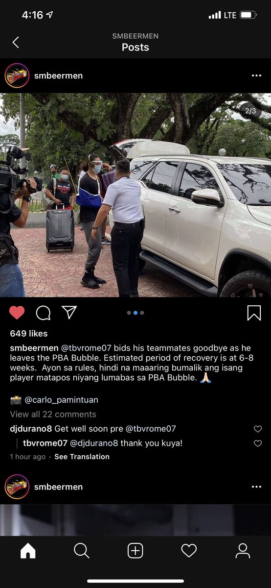 HayatMumay's tweet photo. Get well soon @tbvromeo @SMBeermenTeam @FearTheBeerSMB  #PBABubble @pbaconnect #SMBNATION https://t.co/VUgDexWfWN