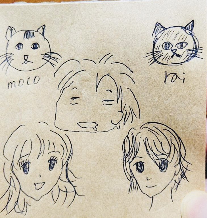 「少女マンガの作り方」のキャラクターの似顔絵を描いてくれた方から届きました?✨描き手さんの優しさが
溢れていますね?

猫は描き手さん宅の猫?

誰かから愛された幸せなキャラクター達だなぁ(◍′ω‵◍)シアワセ

#少女マンガの作り方
ブログで中身公開してます

https://t.co/JgMp87nyEW
#漫画 