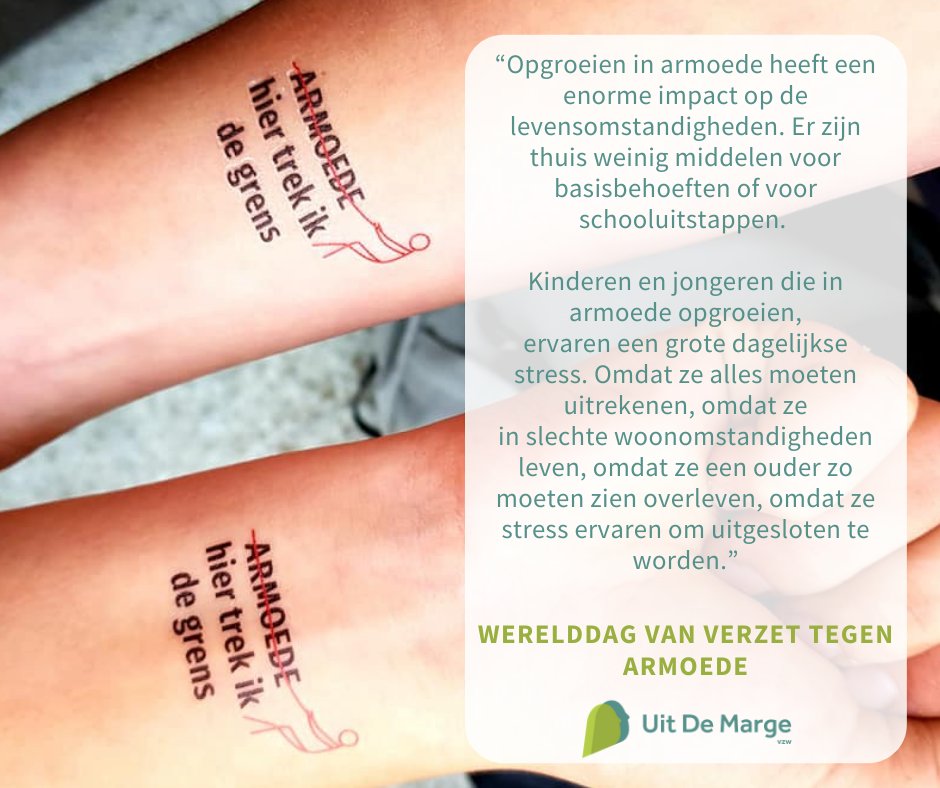Opgroeien in armoede heeft een enorme impact op de levensomstandigheden. Er zijn thuis weinig middelen voor basisbehoeften of voor schooluitstappen. Het bezorgt ook kinderen en jongeren veel stress.
#werelddagvanverzettegenarmoede #samentegenarmoede #wedogiveashit #17oktober