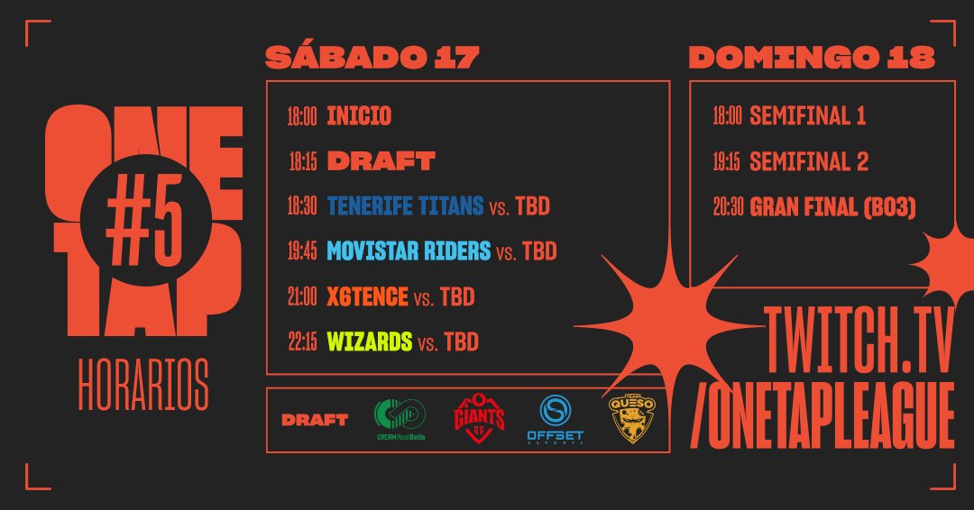 MovistarKOINOW's tweet photo. ¡Hoy se lía! 😉

Esta tarde, comienza la #Parada5 de @OneTapLeague. ¿Qué rival creéis que nos va a tocar? 🤔

📺 https://t.co/poZOc7FDlx

#SomosMovistarRiders https://t.co/DkYMMbizxa