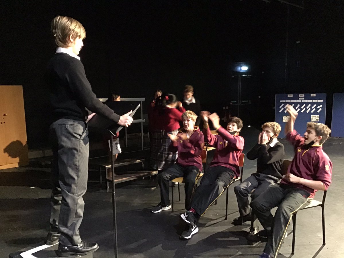 DownsideCreate's tweet photo. The topical issue of immigration is being explored in 3F drama lessons as students use abstract techniques to present contrasting ideas on the ‘land of the free’. @downsideschool #iloveboarding #drama #bsa https://t.co/OYgBRY0tAi