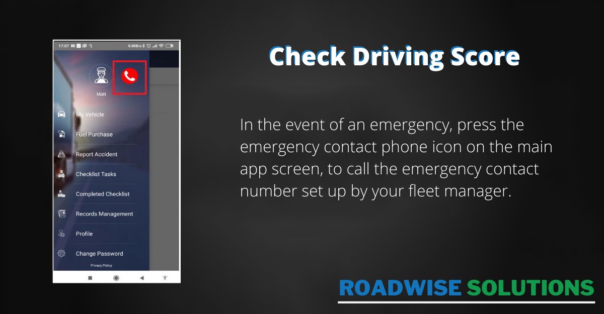 In the event of an emergency, press the emergency contact phone icon on the main app screen, to call the emergency contact number set up by your fleet manager.

#cameramatics #fleettechnology #roadwisesolutions #kenya