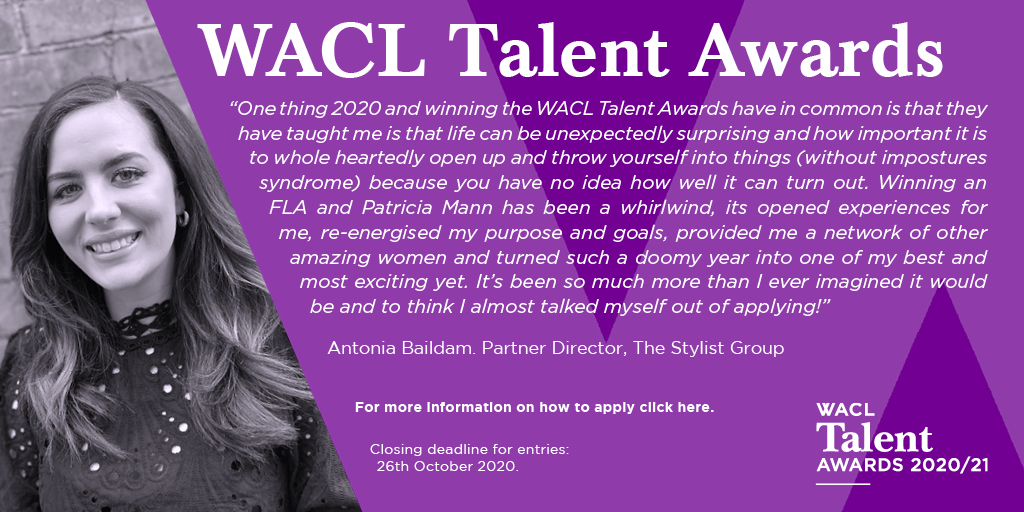 There's just over two weeks to go until the closing deadline for the #WACL Talent Awards. Don't forget to encourage your leading women to download the application and apply. All details can be found on the website. visit wacl.info/about/wacl-tal…  ##training #CPD #marketing