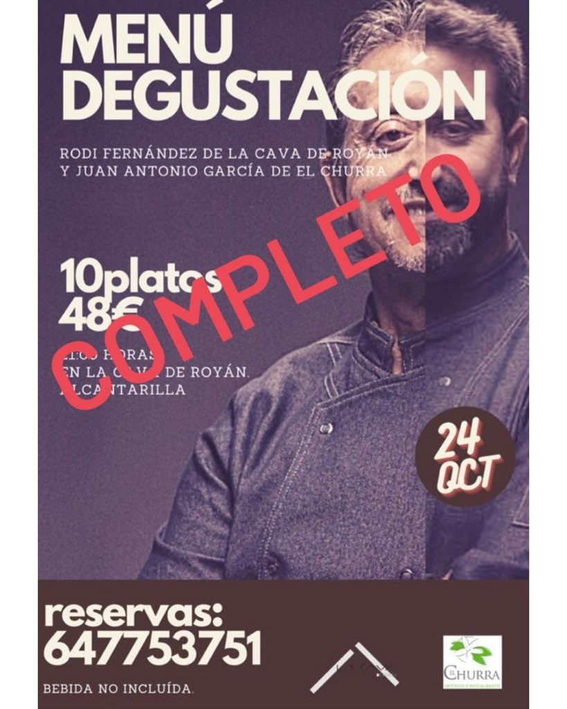 ¡Completo! 

Muy contentos con la acogida del Menú junto a nuestro gran amigo Juan Antonio de El Churra.

¡Gracias a todos por confiar en nosotros. Lo vamos a pasar en grande!
