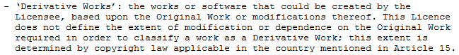 2/ Definitions sections carefully declines from defining what a derivative work is. Not sure what I think about that.