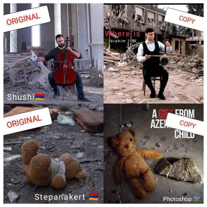 Kornelij's tweet photo. #Azerbaijan state #propaganda cloning all #Armenian private initiatives in this bloody aggression against people of #Artsakh / #Karabakh 
#ArmeniaAgainstTerrorism https://t.co/FuYPKjJSV8
