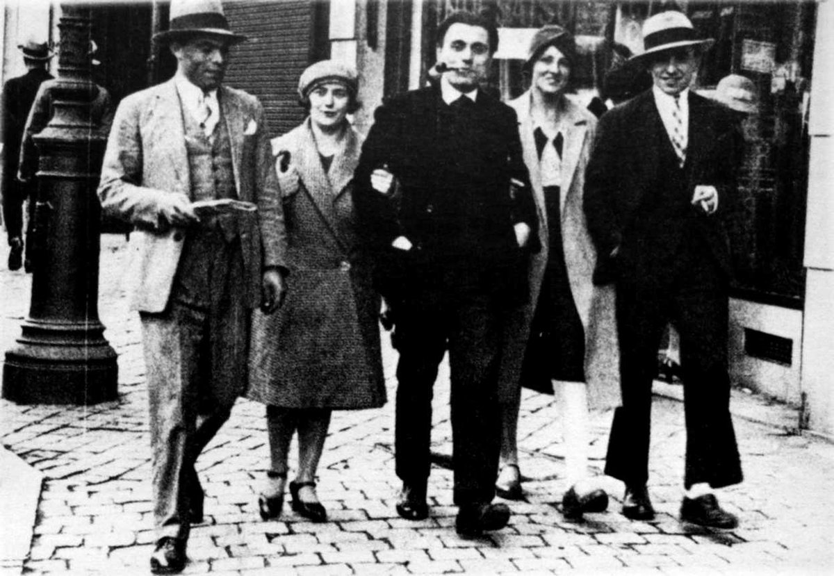 Buenaventura Durruti, Émilienne Morin, Gregorio Jover, Berthe Faber y Francisco Ascaso (París, 1926)