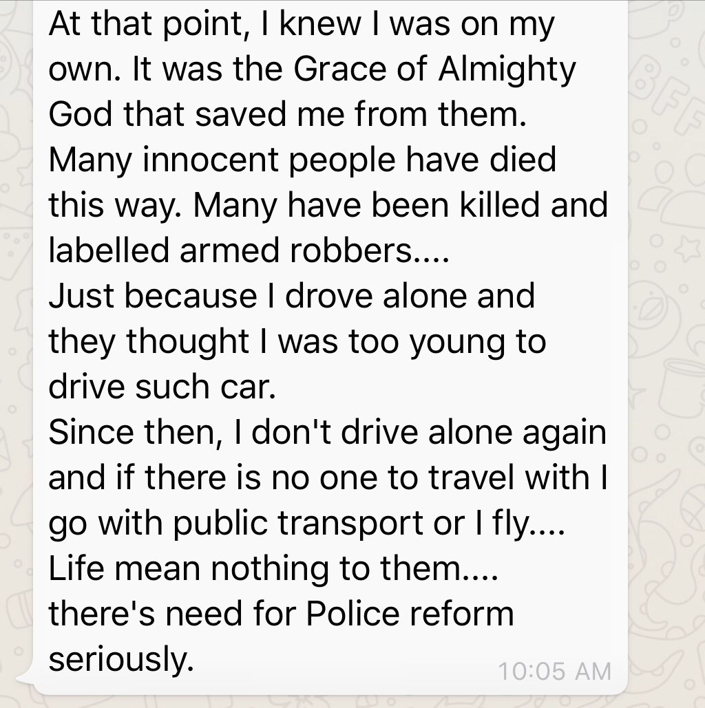 Sensei_GEM's tweet photo. You guys need to read this.. This is from an employee of NNPC to let you know NOBODY IS SAFE FROM THESE BASTARDS. 

After reading, I had to post it, With his consent of course. 

Pardon the typos 

#EndSARS https://t.co/OPC6Sl4yJh