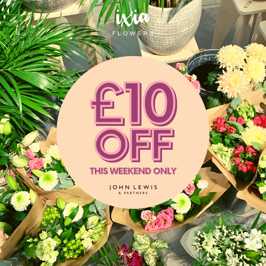 To celebrate launching into both @jlandpartners  Cheadle &amp; @intuTrafford  we are running a SPECIAL OFFERr:

⭐️ THIS WEEKEND ONLY ⭐️

💐 £10 off all Fresh Bloom Bouquets! 💐

Put a smile on the face of someone you love and surprise them with beautiful flowers this weekend!