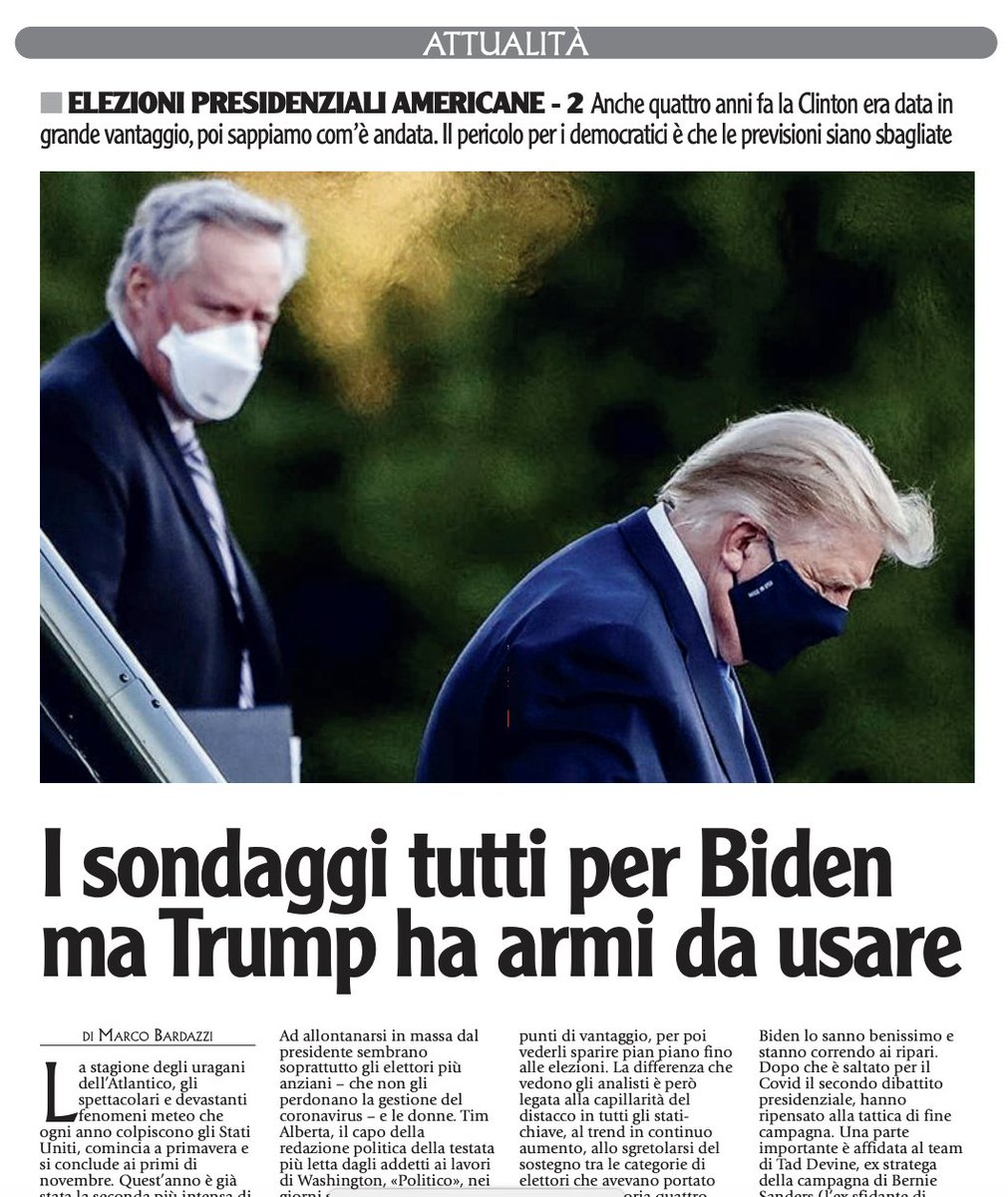 I sondaggi tutti per Biden, ma Trump ha armi da usare: su <a href="/Toscanaoggi/">Toscanaoggi</a> seconda tappa del mio conto alla rovescia verso #Election2020