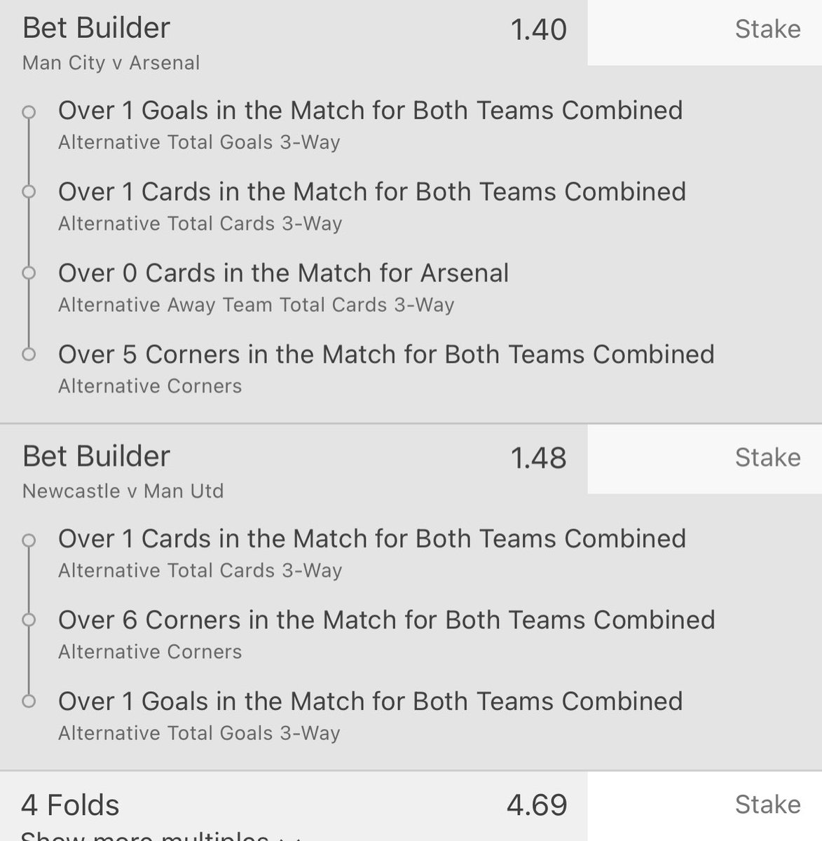 purplepatchtips's tweet image. Today’s Prem 4 fold 😈