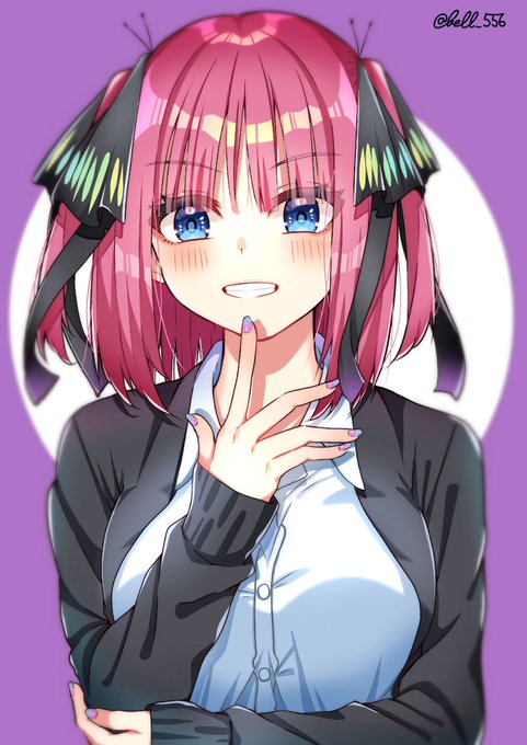ベルさんがTwitterに投稿した中野二乃(五等分の花嫁)のイラスト。