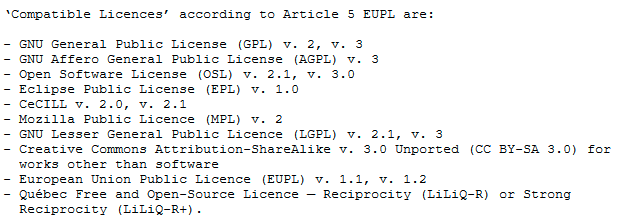 20/ Appendix. The list of compatible license is there. I really like this. No need to wonder if a license is compatible or not.
