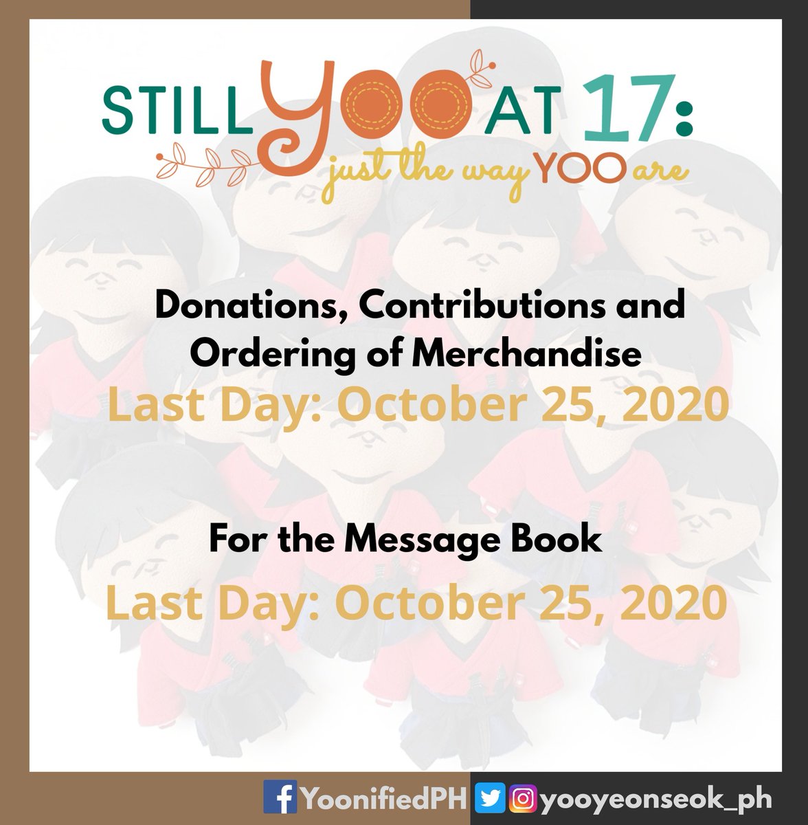  #StillYOOAt17 17th Debut Anniversary Project UpdateKeep those orders coming!  #YooYeonSeok