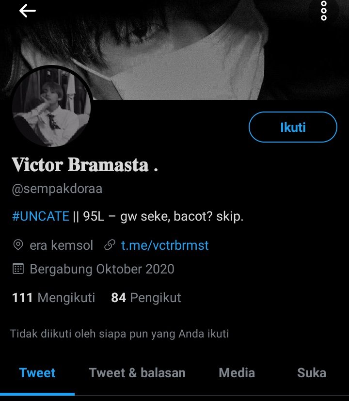 tau akun gw yg ini kn? gw move ksini,
akun ny di kunci anjrot kit ati.
buat yg nge foll gw, udh gw foll disini
jnlup polbek ye