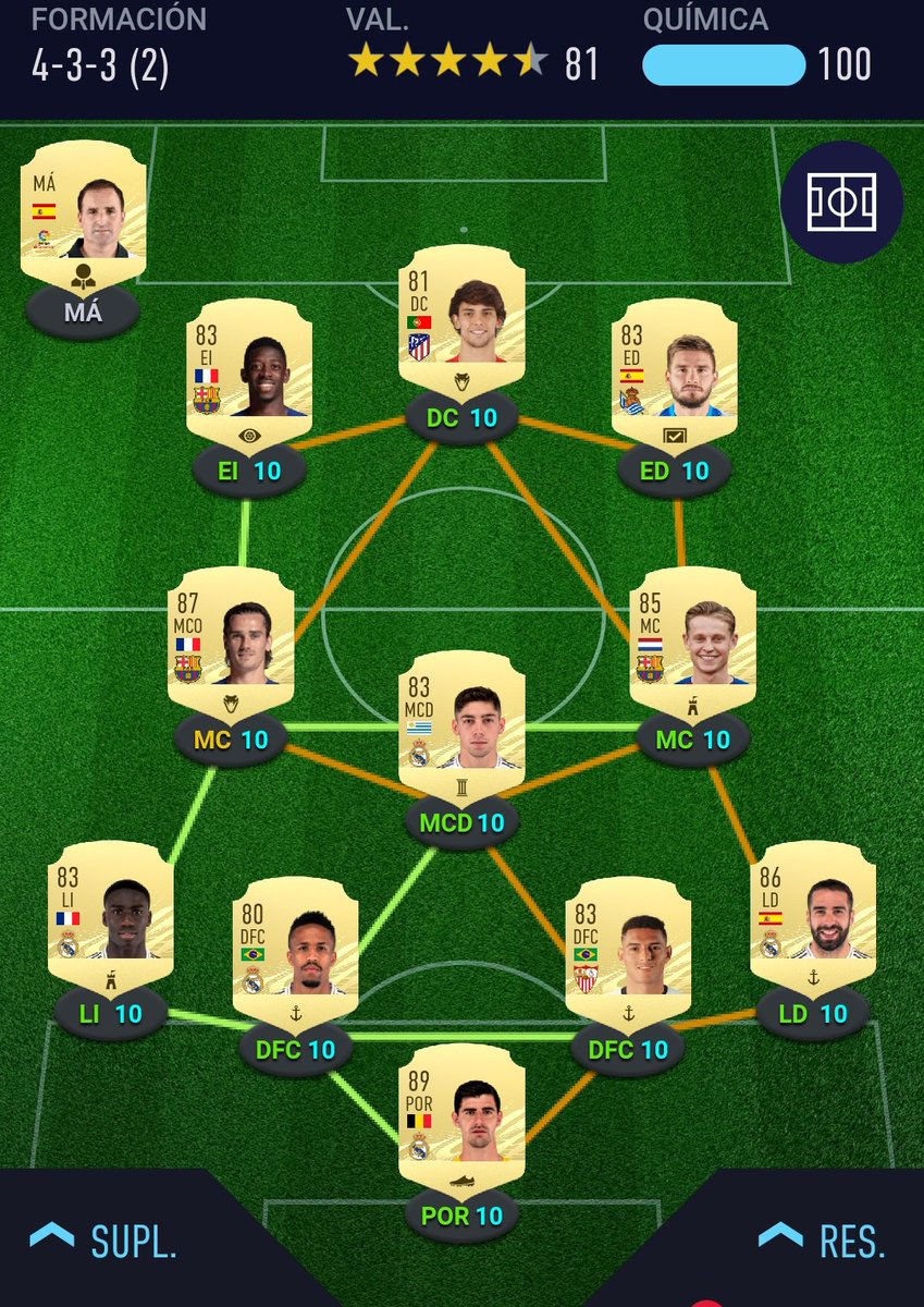 ¡¡ Buenos días compañeros !! Ya ha empezado la batalla psicológica del #FUTChampions. El primero de la temporada donde seguro sufriremos el Pay2Win. Este es nuestro primer equipo para intentar hacer un buen papel. Mañana directos de mañana y noche aquí ->  twitch.tv/menotti21_