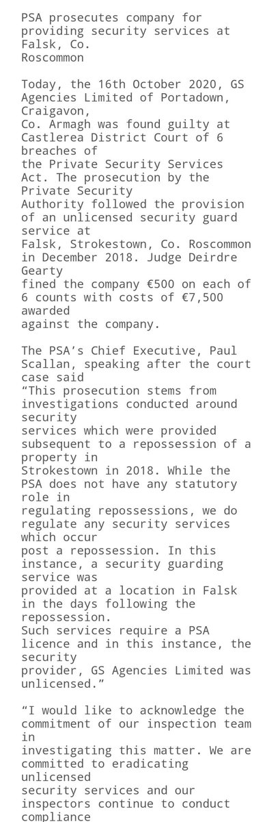 PQuinlanNP's tweet photo. Remember in Roscommon where the Gardaí stood and watched as Anthony McGann, in his 50s and his brother David and sister Geraldine, both in their 60s, were evicted by a eight man strong security force hired by #KbcBank. https://t.co/RQELtEfrsZ
