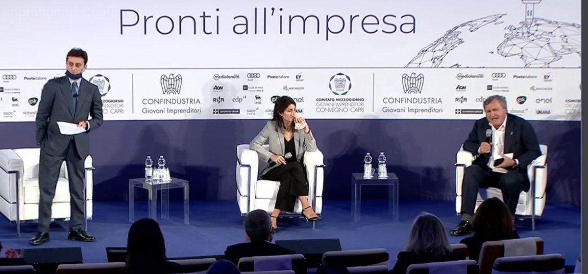 “Il lavoro non si crea per decreti, non lo farete mai. Il lavoro lo creano le imprese” così <a href="/LuigiBrugnaro/">Luigi Brugnaro</a> sindaco del <a href="/comunevenezia/">Comune di Venezia</a> dal palco di #futuri2020 con <a href="/virginiaraggi/">Virginia Raggi</a> Sindaca di Roma alla Ministra del Lavoro <a href="/CatalfoNunzia/">Nunzia Catalfo</a> 

#17ottobre #confindustria