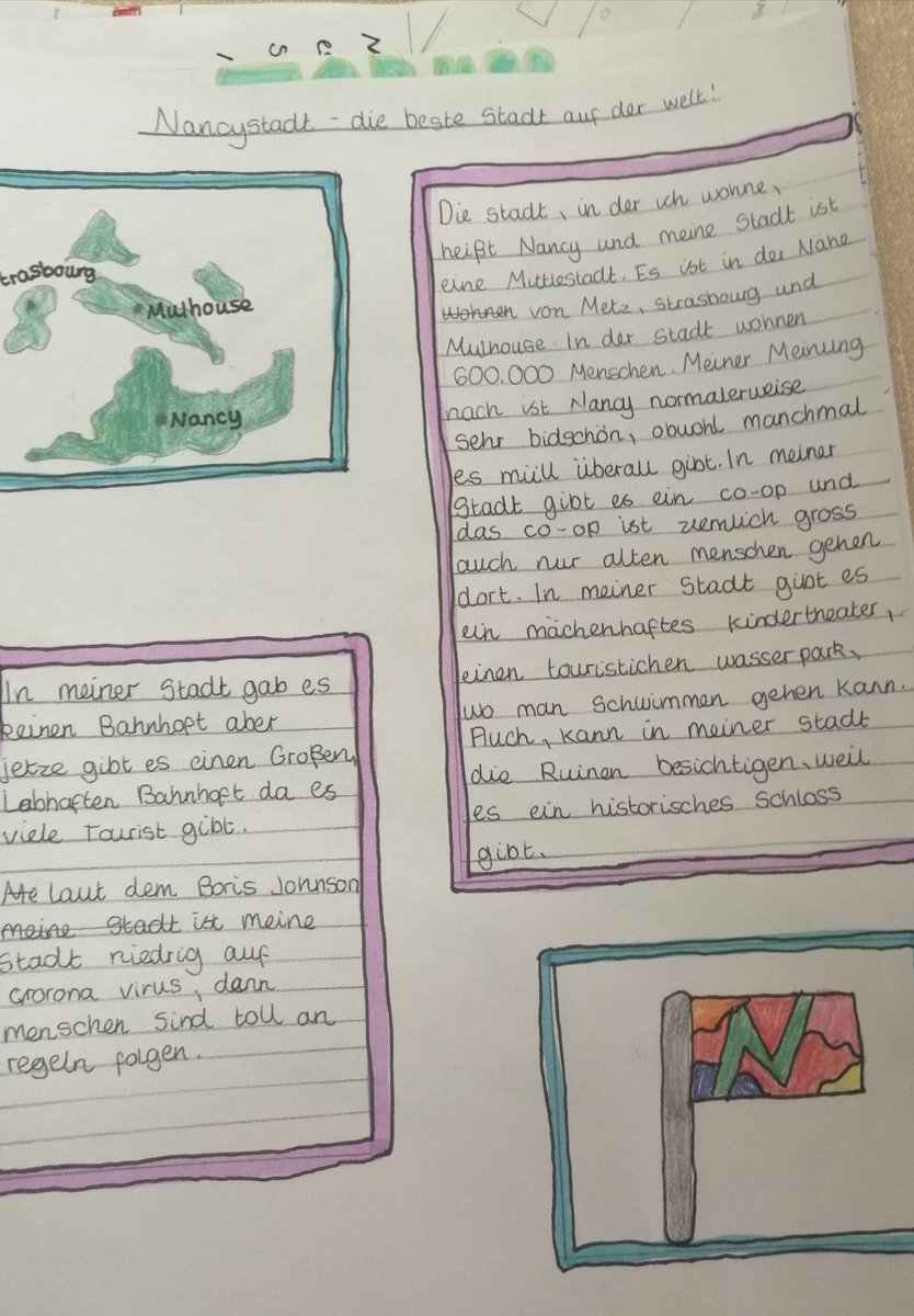 barrbeaconmfl's tweet photo. Frau Skidmore wanted to share the amazing work of her Year 8s from one of their final lessons of this half term on town. Next week they will be getting ready for their assessment. @barrbeaconsch https://t.co/xFPkmfWx1i