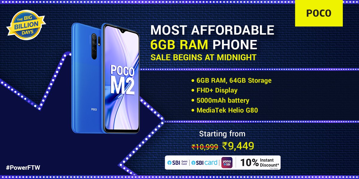ishanagarwal24's tweet image. Time for POCO M2 Giveaway!

💥 Like, Retweet or Quote this Tweet with the Hashtags #POCOM2 &amp;amp; #IshanxPOCO

💥 A lucky person will be selected from the Quotes &amp;amp; Replies Section

💥 The #POCOM2 is the most affordable 6GB RAM Smartphone, available for ₹9,449 during Flipkart BBD Sale