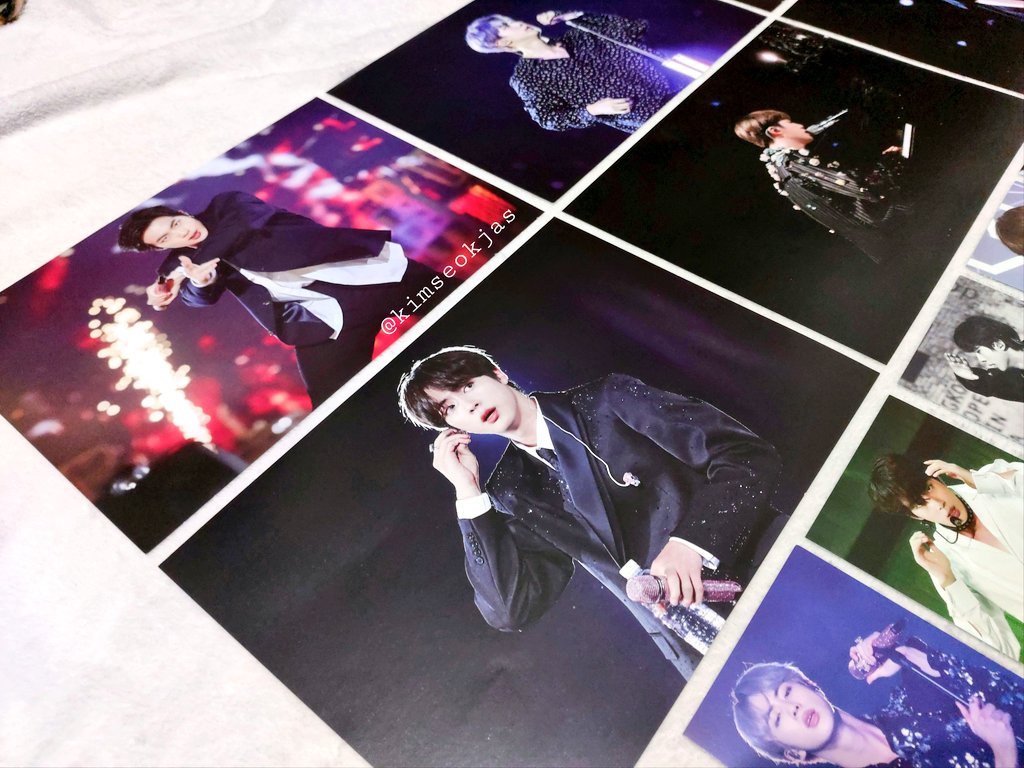  A4 Poster set close-ups Large photocard close-ups Fanart postcard close-ups(I now have the forehead Seokjin wearing glasses in poster form too hELloOOooo)