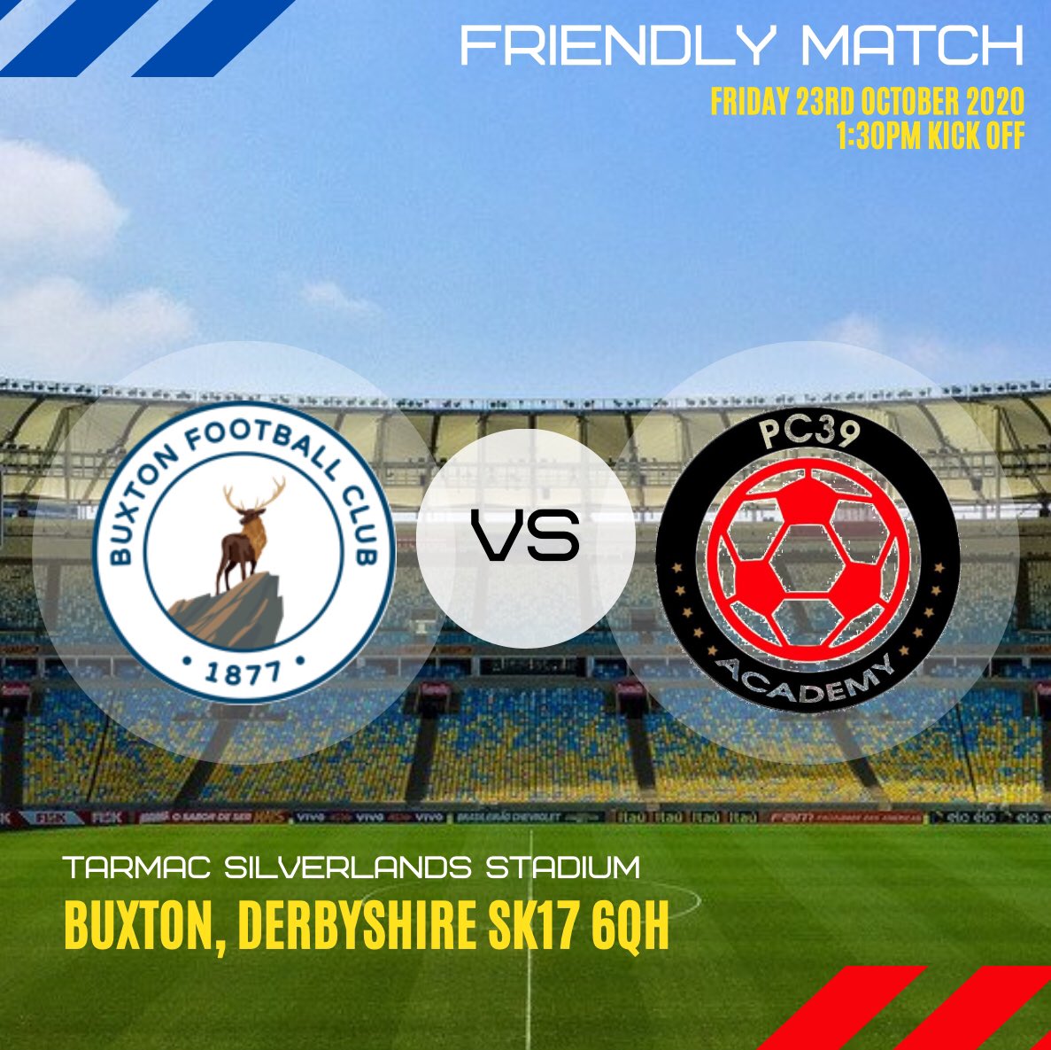 Pc39Academy's tweet photo. AN EXCITING FIXTURE: Happy to officially announce @pascalchimbond1 u19’s side travel to The Tarmac Silverlands Stadium to vs @Buxton_FC u19 next week Friday💥

#pc39academy🦁 https://t.co/uJGf2ORgWg