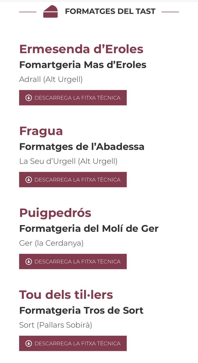 jorfabrega's tweet photo. 🧀🐄𝐓𝐀𝐒𝐓 𝐃𝐄 𝐅𝐎𝐑𝐌𝐀𝐓𝐆𝐄𝐒 𝐀𝐑𝐓𝐄𝐒𝐀𝐍𝐒 𝐃𝐄 𝐕𝐀𝐂𝐀 𝐃𝐄 𝐋'𝐀𝐋𝐓 𝐏𝐈𝐑𝐈𝐍𝐄𝐔 𝐈 𝐀𝐑𝐀𝐍
⁣
🧀 Ermesenda d’Eroles (@Masderoles)
🧀 Fragua (l’Abadessa)
🧀 Puigpedrós (Molí de Ger)
🧀 Tou dels til·lers (Tros de Sort)

👉 https://t.co/egjyboWIiS

#FiraStErmengol https://t.co/U6RY7YJyyb