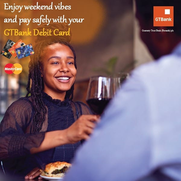 GTBankRW's tweet photo. Fete safely with your trusted friends this weekend and pay for your drinks and food with GTBank Debit Card. #WeekendVibes #GTBankCards #ClassicDebitCard #CorporateDebitCard #PlatinumDebitCard #GTBankRW https://t.co/oEsmUG8pHA