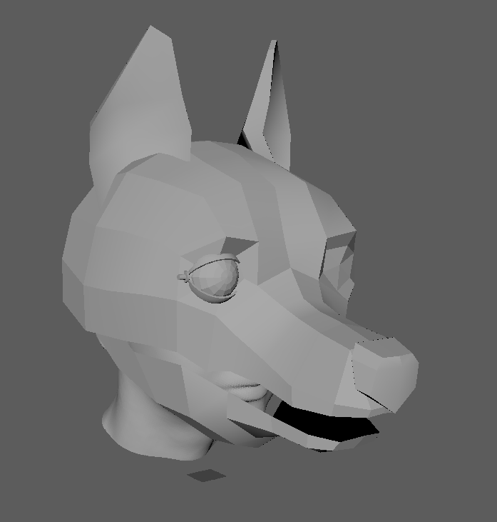 Werewolf head in progress (using autodesk maya and zbrush, with a 3d scan of my own head as reference)