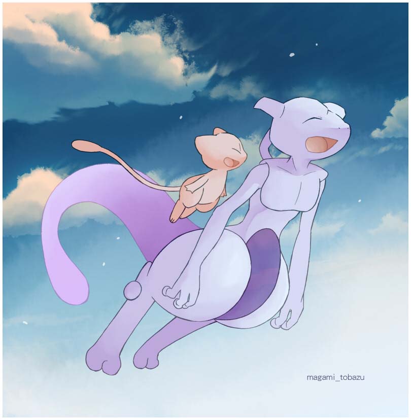 pokemon (creature) open mouth closed eyes no humans smile sky cloud  illustration images