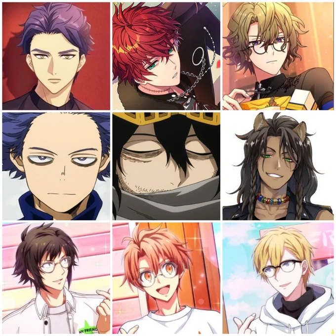 #好きなキャラ9人晒すと好みがわかる
最初から兄貴か、途中から色々あって限られた人の兄貴的ポジになったか、いざという時は兄貴っぽさを発揮する方々。 