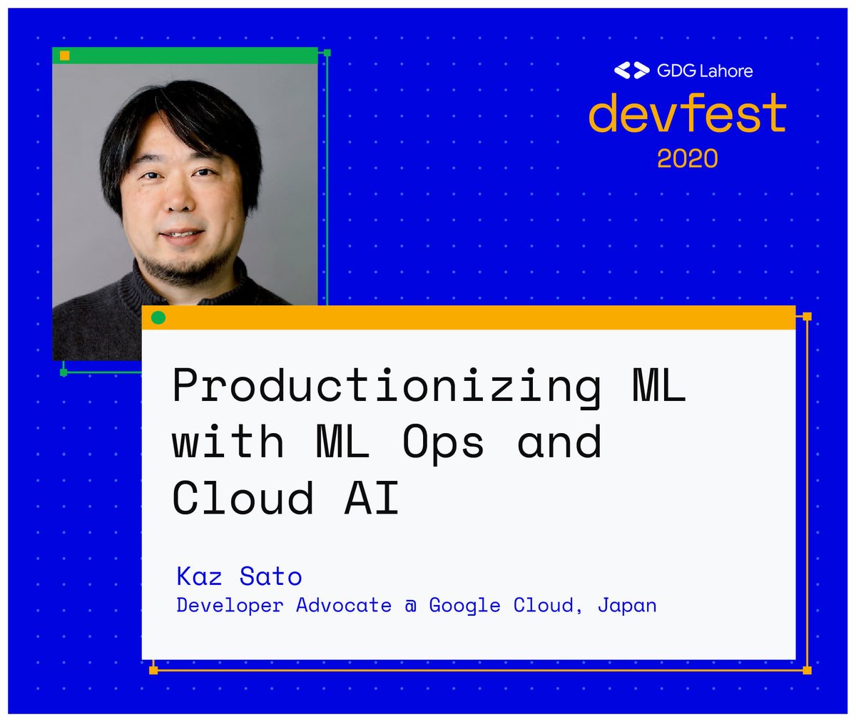GDGLahore's tweet photo. We are live with our second talk of the day by Kaz Sato at DevFest Lahore 2020!
You can join this session here: https://t.co/3yls00KEGB
#GDGLahore #DevFestPK #DevFestLahore https://t.co/ZEX45CQ69D