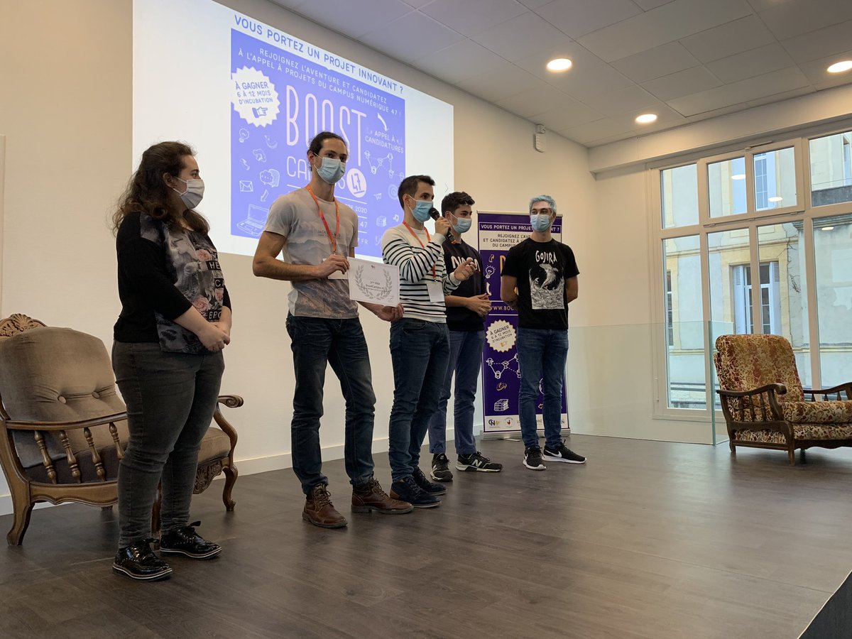 Le 3️⃣ prix est attribué à cycle ! 
L’univers guildes entièrement créé par une super équipe de 10 étudiants développeurs  ✅
#boostcampus47 #campusnumerique47 #agen #pitchs 

@damienbizot <a href="/carolemaurage/">🌴 Carole Maurage</a>