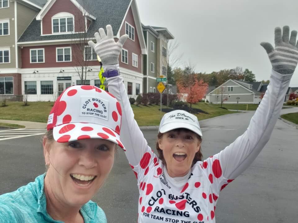 berrybogg's tweet photo. Ran the @StopTheClot virtual 5k today with clot buster Kim Jennison who will be running NYC 2021 marathon with @TeamStopTheClot . Wind and rain and lots of laughs! ❤️ https://t.co/HqOh5ikBLz