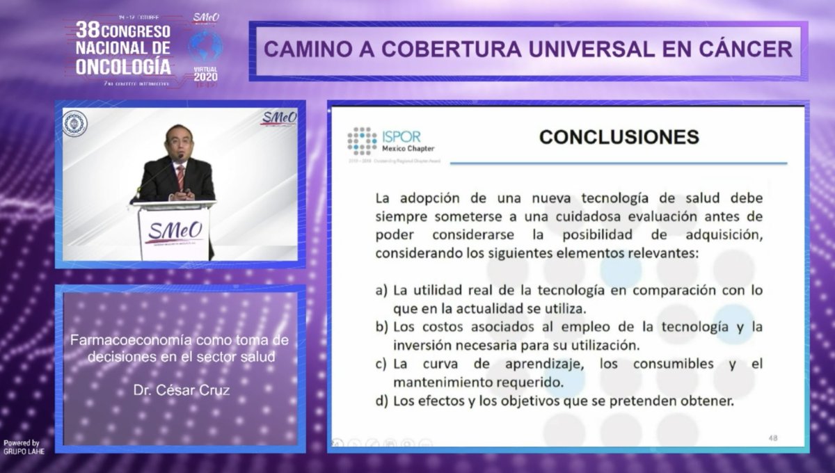drcoronacruz's tweet photo. 4. Fármacoeconomía (para dummies) en la adopción de nuevas tecnologías en salud por el Dr. César Cruz #SMEO2020

Muy útil entender la importancia de esta herramienta de comunicación entre prestadores de salud y tomadores de decisiones. https://t.co/8u1sOfB9yR