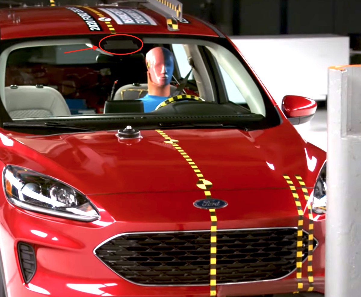 greentheonly's tweet image. So I got an AP unit from IIHS crash car to see the &quot;inside the AP&quot; crash test and all I see is darkness, huh?

So I closely examined crashtest videos and what do I see in every one of them?
Blocked sensors!
EuroNCAP, IIHS, you name it, they all have it apparently on impact side