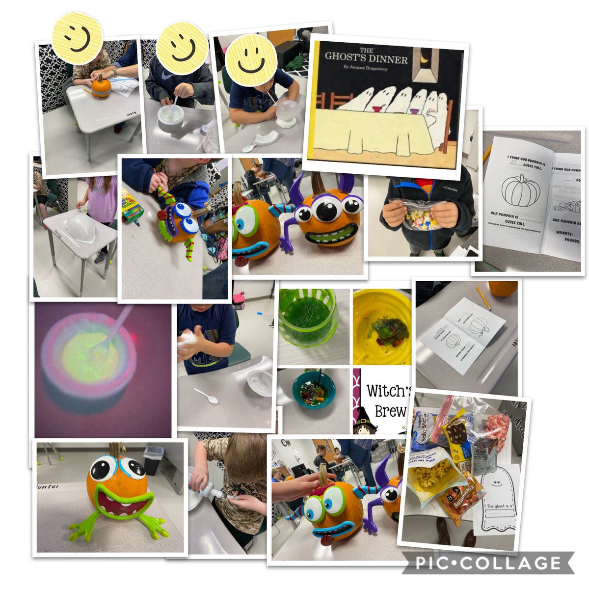 Fun two days of hands-on learning. Edible slime, glow-in-dark slime, pumpkin science, and foods of color. They worked on sequencing, measuring, matter, math, and color. #differentlyabledandawesome