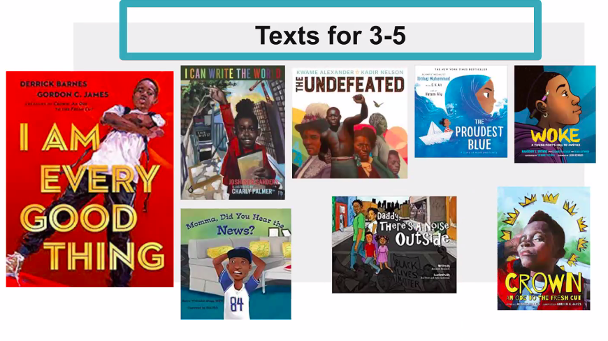 NQCLiteracy's tweet photo. The incredible @SonjaCherryPaul: Let's not rest on texts w. trauma + pain but instead affirm + validate the racial + cultural identities of black + brown kids.  Choose wisely. https://t.co/B7hpwvXBh9