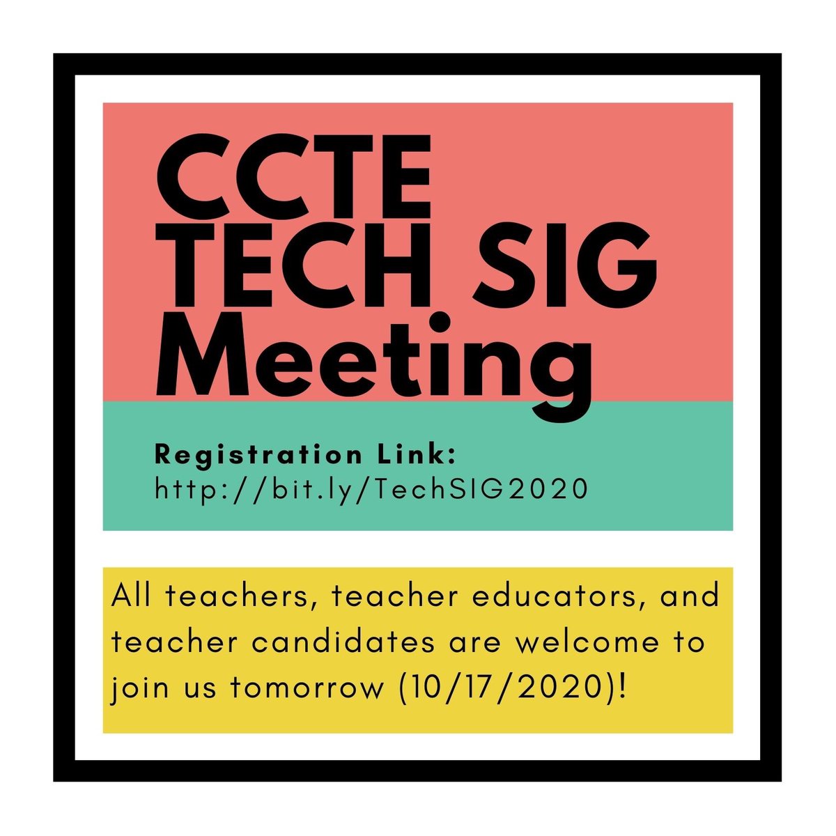 Great conversation with @MsNyreeClark and @TrPatel20 on collaboration during digital learning. 

They are now diving into further goals. What can we do for the future?

There is still time to join us! bit.ly/TechSIG2020 
#CCTEVirtual20