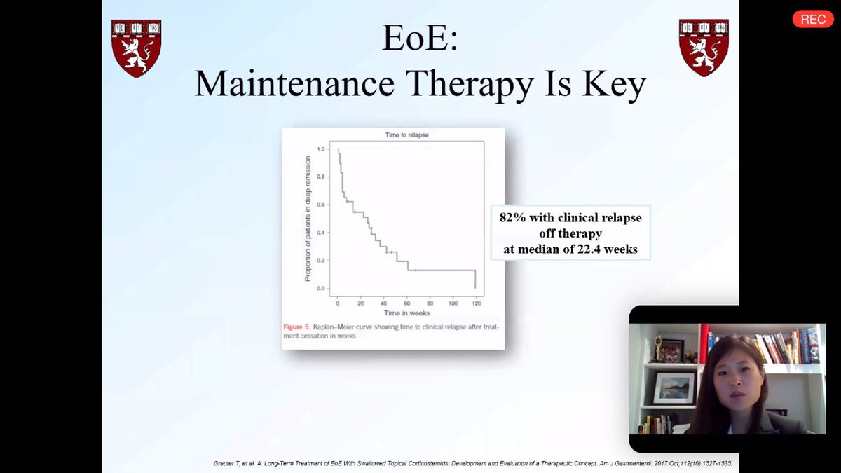 Maintenance therapy is key in management of eosinophilic esophagitis!

<a href="/KristleLynchMD/">Kristle Lee Lynch, MD | Gastroenterology @ UPenn |</a> reviewed the current evidence on diagnosis and treatment of #EoE during the Esophageal Cases Expert Panel at #HarvardMotility2020