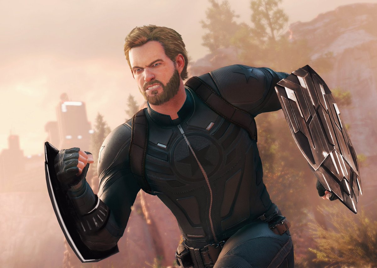 virtua_photo's tweet photo. The Covert Commando skin is amazing and SO CLOSE to Cap's MCU Infinity War outfit, @PlayAvengers I hope you don't mind I took it the rest of the way.😁😁

#CaptainAmerica #beardedcap #AvengersInfinityWar #SteveRogers #WakandaForever #AvengersGame #FANART https://t.co/z4ZHqI0WHF